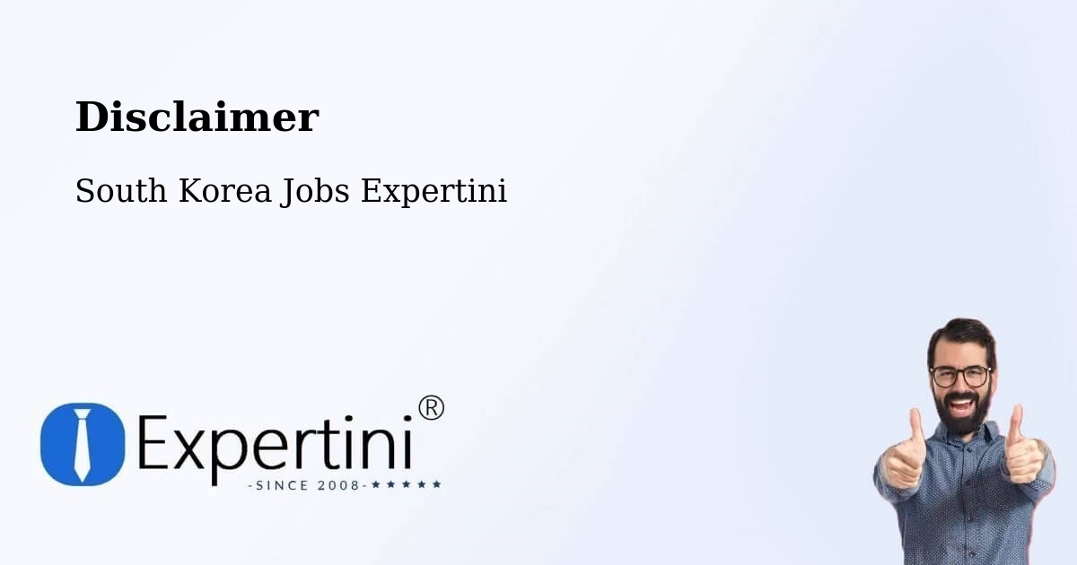 Disclaimer – Jongno Gu - South Korea Jobs Expertini